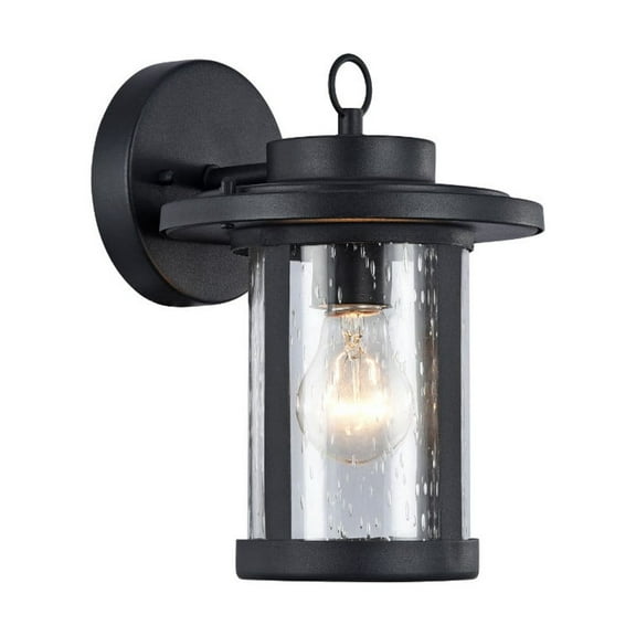 CHLOE Lighting VAXCEL Transitional 1 Light Black Outdoor Wall Sconce 10" Height