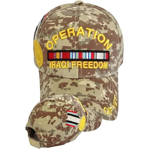 US Military Operation Iraqi Freedom OIF Vet Desert Camouflage Baseball Hat Cap
