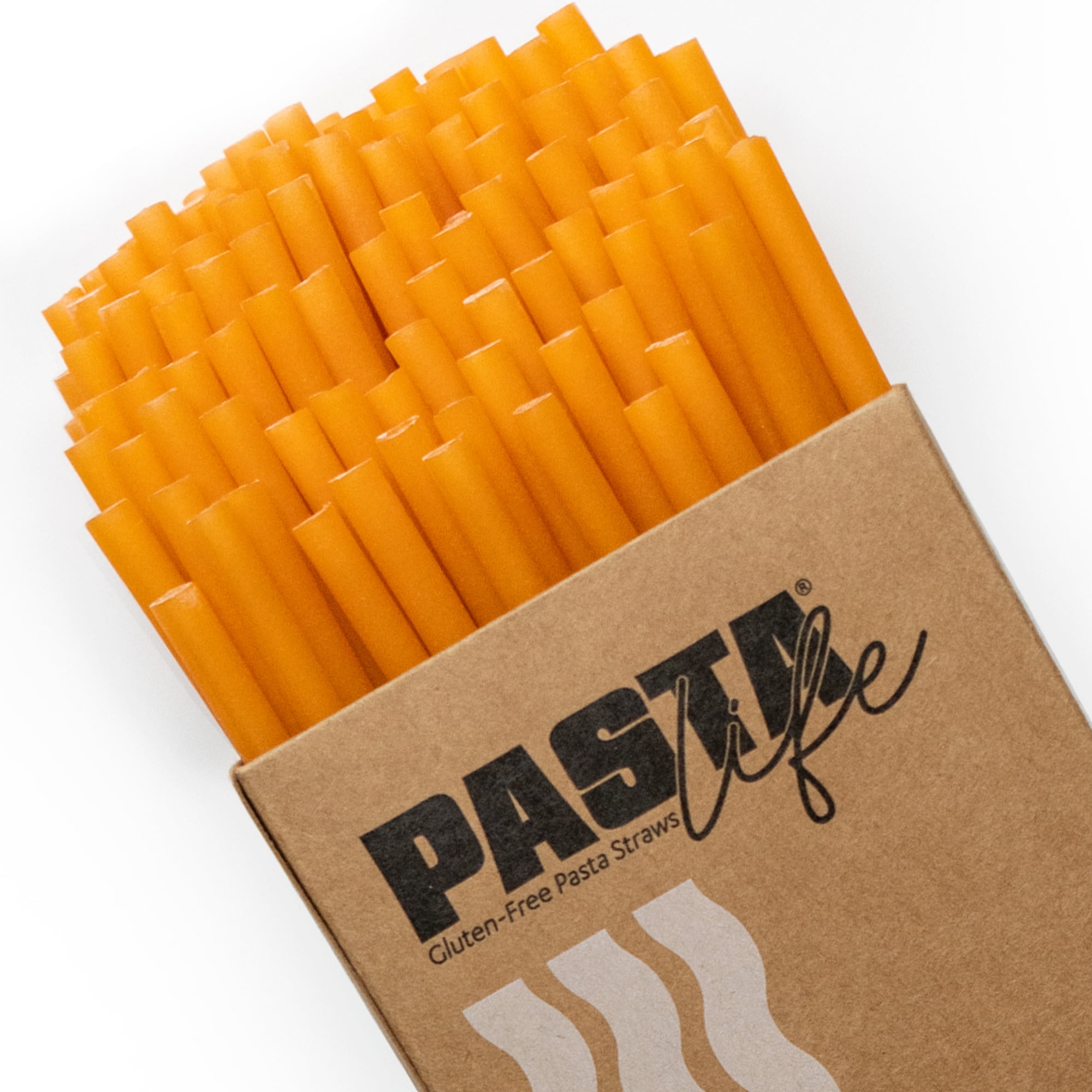 Pasta Straws, GlutenFree, EcoFriendly, 7.5" Orange 150 Count by