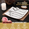 thumbnail image 3 of 48-Pieces Silverware Set for 8, Stainless Steel Flatware Cutlery Utensil Set forks and Spoons, Kitchen Tableware Set, 3 of 15
