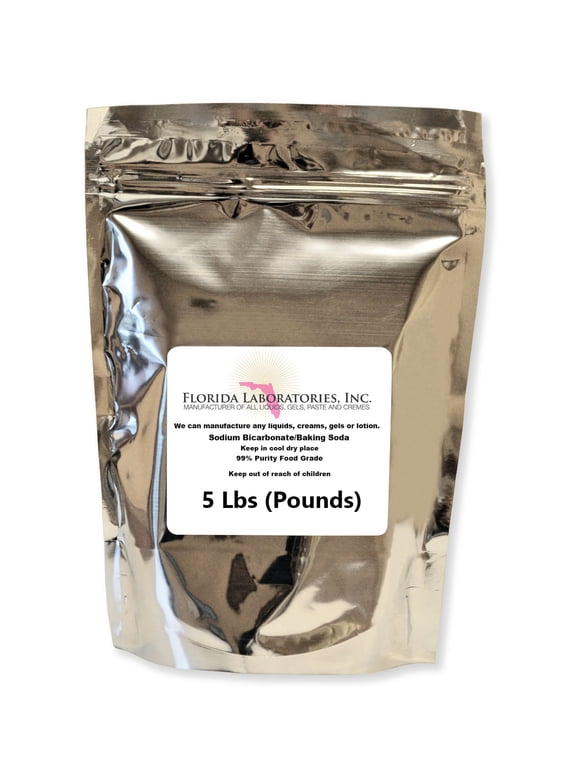 Sodium Bicarbonate, 5 Lbs (Pounds), USP Food Grade, Bath Bomb, Fizzes, Baking Soda