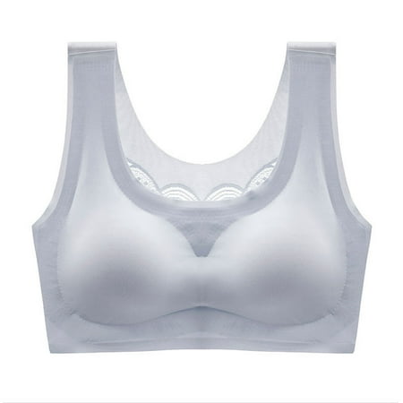 

Butterfly Plus Size Ice Silk Bra Seamless with Removable Pads Fashionable for Women Girl