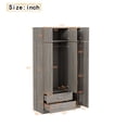 thumbnail image 4 of 3-Door Mirror  Wardrobe with 2 Drawers and Top Cabinet,Gray, 4 of 32