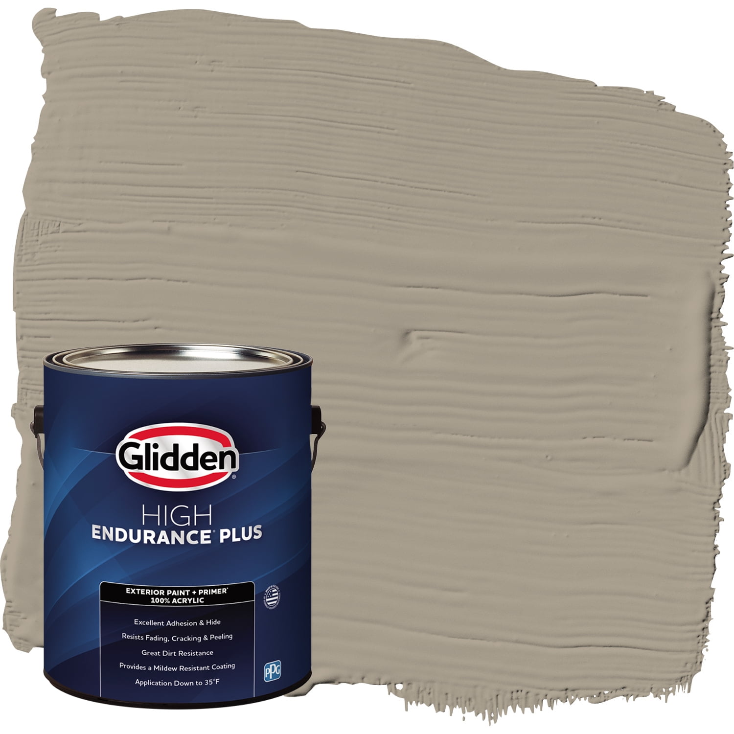Glidden HEP Exterior Paint + Primer Stonehenge Greige, Satin, 1 Gallon