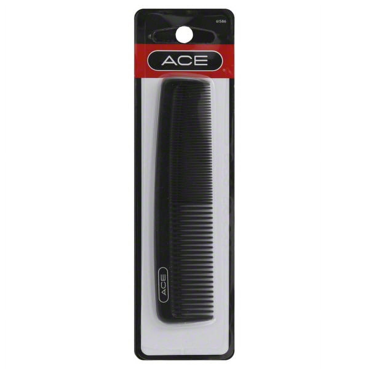 ACE Fine Tooth 5-Inch Pocket Hair Comb, Black, Precision