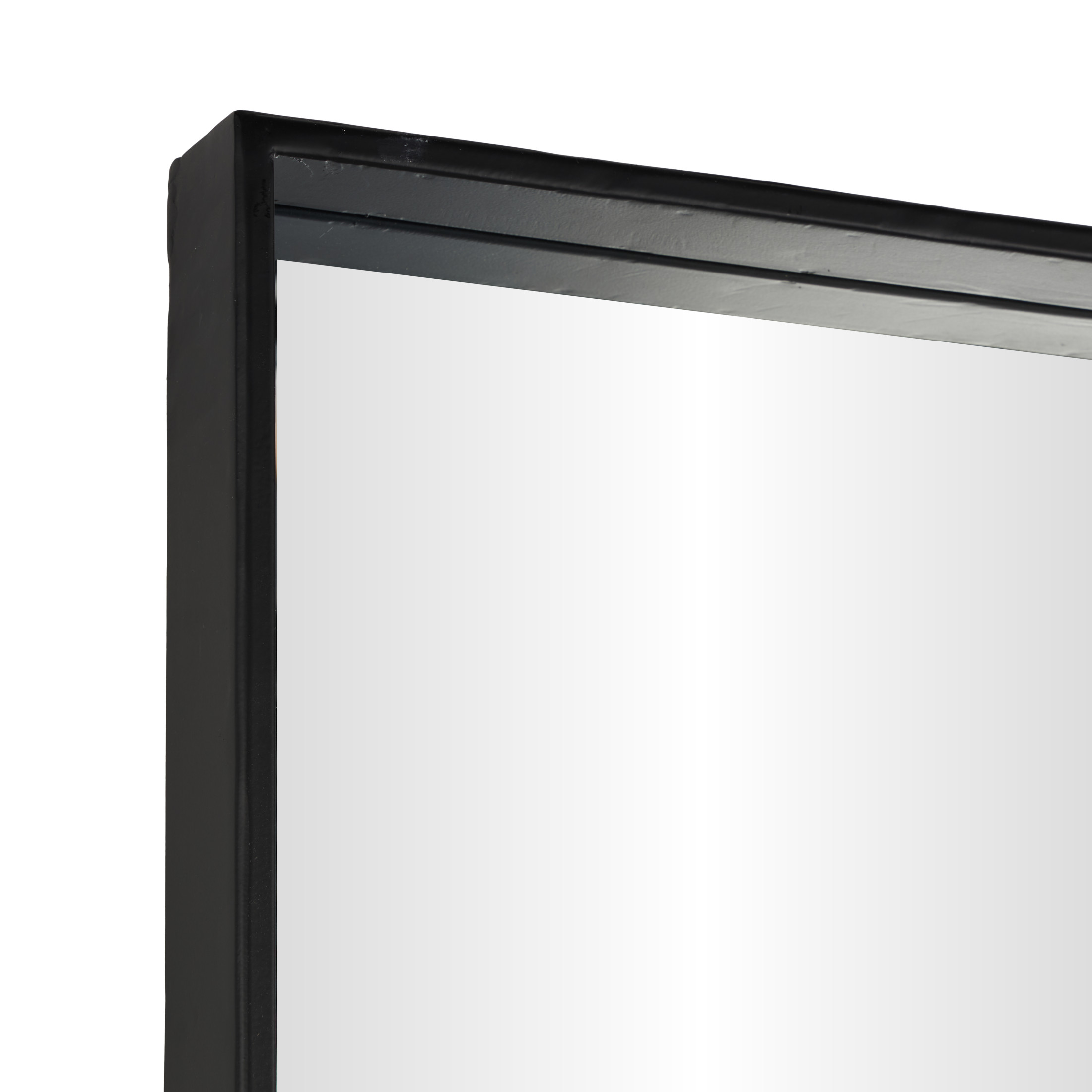 DecMode 39" x 79" Black Metal Window Pane Inspired Floor Mirror
