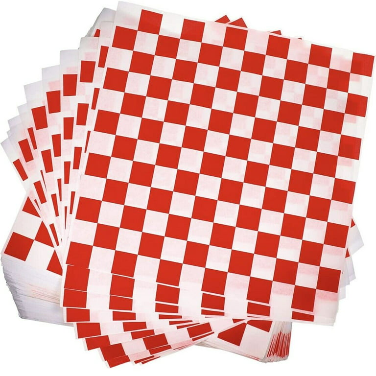 240 Sheet Red and White Checkered Dry Waxed Deli Paper Sheets 12x12 inch  Sandwich Wrap Paper Food Basket Liner Checkered Wrapping Paper Wax Paper