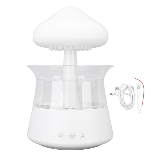 Humidificador de nube de lluvia con goteo de agua, difusor de lluvia de hongo de 300 ml con 7 colores para dormir y relajarse.