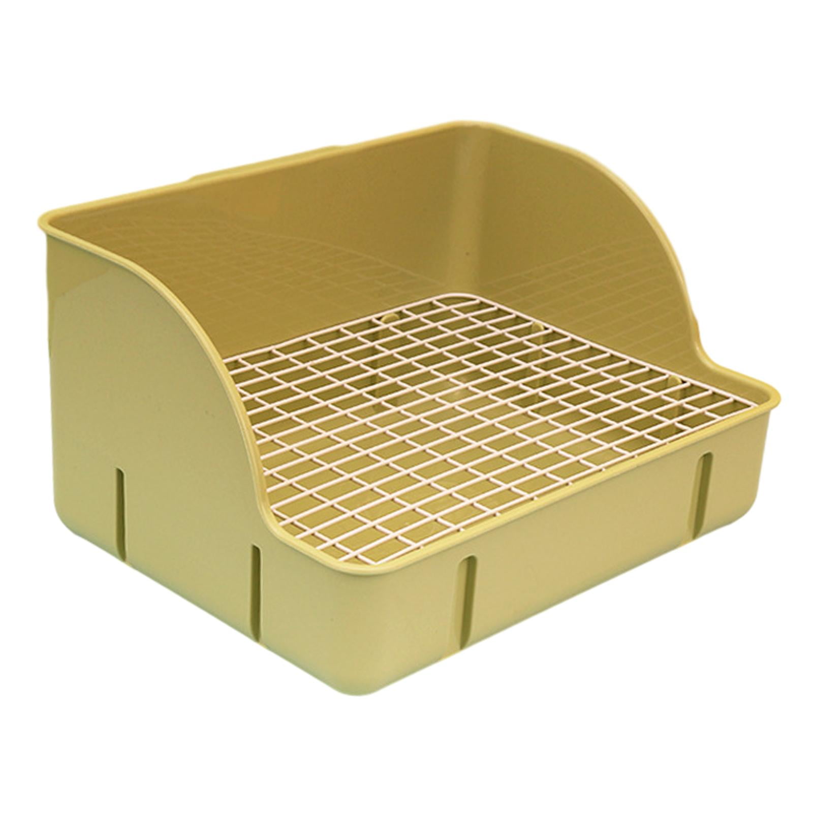 Bvdfgk Litter Box Cage Toilet Bedding Box Corner Litter Pan Potty for Bunny Guinea Pigs green steel mesh