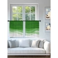 thumbnail image 4 of Sheer Curtains 45 Inch Length 2 Panels Set for Kitchen, Ombre Green Waves Semi Sheer Curtains for Windows, Abstract Art Gradient Modern Voile Window Treatments Rod Pocket Curtain, 4 of 7