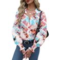 thumbnail image 1 of Blusa de manga larga con botones Zeagoo para mujer XL, 1 of 6