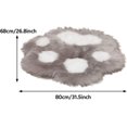 thumbnail image 2 of Fluffy Shag Rug for Living Room or Bedroom - Cat Paw Pattern, Gray, 2 of 5