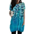 thumbnail image 1 of SELONE Plus Size Tops for Women Short Sleeve Tops Blouses Regular Fit T Shirts Pullover Tees Tops Floral Print T-Shirts Crew Neck Tops Casual Blouses With Pockets T Shirts Breathable Sky Blue L, 1 of 4