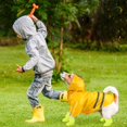 thumbnail image 2 of Puppy Raincoat Rain Boots Set Include 1 Set Dog Raincoat 2 Set Waterproof Dog Boots Shoes, Hooded Jacket Puppy Raincoat with Reflective Stripe for Small Medium Dog (Large), 2 of 7