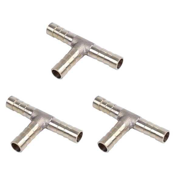 3pcs 8mm T Shape Gas Water Gasoline Hose Joiner Pipe Connector