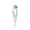 thumbnail image 3 of Angara Natural 0.18 Ct. Emerald with Diamond Classic Ring in 14K White Gold for Women (Ring Size: 11.5), 3 of 9