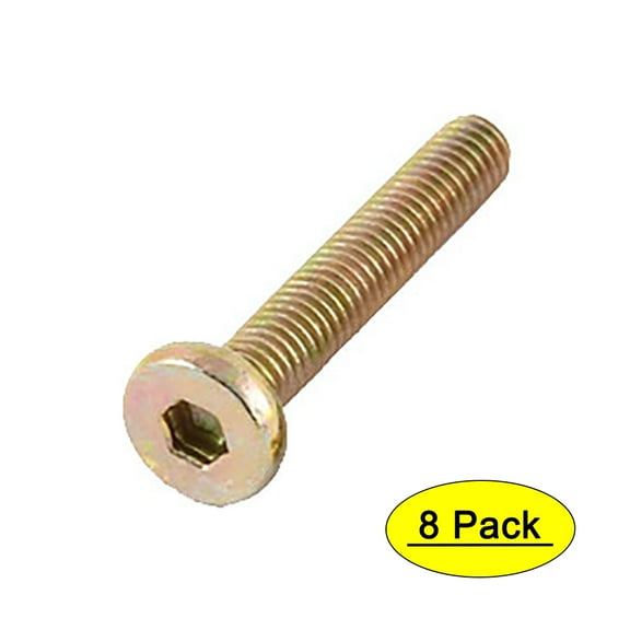 Unique Bargains M6 x 35mm Male Threaded Hex Socket Head Cap Screw Bolt Bronze Tone (8-pack)