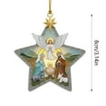 thumbnail image 3 of Nativity Star of Bethlehem Ornament, Faux Stained Glass 2D Flat Acrylic, 3.14 Inch, Jesus Birth Manger Scene, Holy Night Religious Christmas Tree Decor, Christian Faith Gift for Mom, Gold, 3 of 4