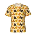 thumbnail image 4 of Vsdgher Funny Chicken Print Men's Dry Fit Mesh Athletic Shirts Moisture Wicking Tennis T-Shirt Tops, 4 of 9