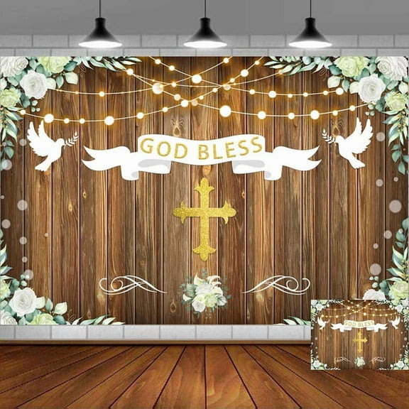 god bless Backdrop Banner Party Supplies Poster Movie Theme Background for Photography Kids Birthday Decorations