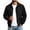 Black, variant on Men's Bomber Jackets, Lightweight Lapel Collar Zip up Long Sleeve Outerwear for Spring Fall Black Size L