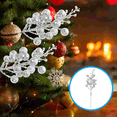 thumbnail image 2 of 10 piezas de bayas de imitación de Navidad para árbol de Navidad, bayas falsas con purpurina, decoraciones artificiales para exteriores, 2 of 4