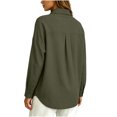 thumbnail image 7 of Perfectbot Women's Cotton Linen Button Down Shirts, Casual Long Sleeve Blouse with Chest Pocket & Back Pleat, 7 of 7
