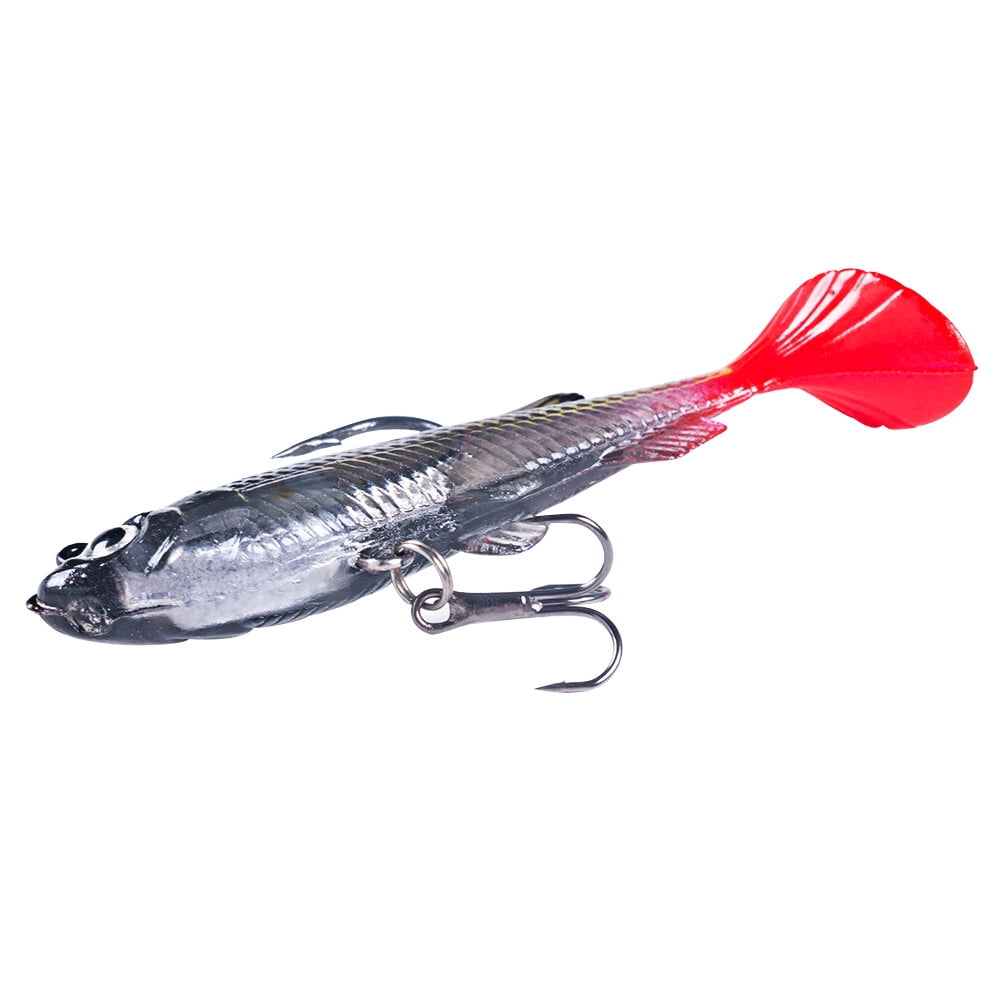 12PCS Lot Minnow Soft Fishing Lure 8cm/14g Weighted Bait Bass Paddle Tail USA