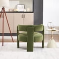 thumbnail image 4 of CQSXDA Mid-Century Modern Velvet Accent Chair Single Sofa with Wooden Legs for Living Room or Bedroom, Green, 4 of 12