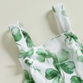 thumbnail image 6 of Okbabeha Toddler Girl St. Patrick's Day Outfits Baby Shamrock Print Sleeveless One-Piece Romper Suspender Jumpsuit, 6 of 8