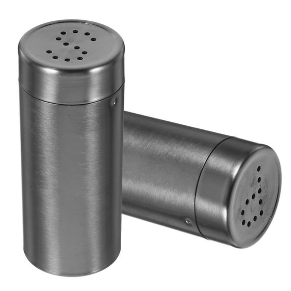 HOMEMAXS 2Pcs Salt Pepper Shaker Stainless Steel Spice Shaker Kitchen Condiment Storage Shaking Jar With Lid