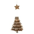 thumbnail image 1 of 3D Snowflake Wooden Ornament Hanging Decoration For Christmas Tree Home Festive Adjustable String Design, 1 of 6