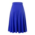 thumbnail image 4 of adviicd Women's Simple Foldover Stretch A-Line Flared Knee Length Skirt Comfy Stylish Blue, L, 4 of 5