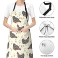 thumbnail image 4 of Kdxio Chickens And Flowers Apron with Pockets Adjustable Kitchen Aprons for Men Women Waterproof Aprons for Cooking,Drawing,Crafting, Baking Household Cleaning, 4 of 5