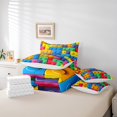 thumbnail image 5 of YST Building Blocks 7 Pcs Comforter Set King, Colorful Toy Bedding for Child, 3D Rainbow Construction Brick Sheet Set Bed in A Bag Funny Patchwork Geometric Rectangle Duvet Insert, 5 of 5