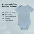 thumbnail image 4 of WIBACKER Soft Bamboo Rayon Baby Boys Short Sleeve Bodysuit Solid Color Onesie for Newborn Girls, 4 of 6