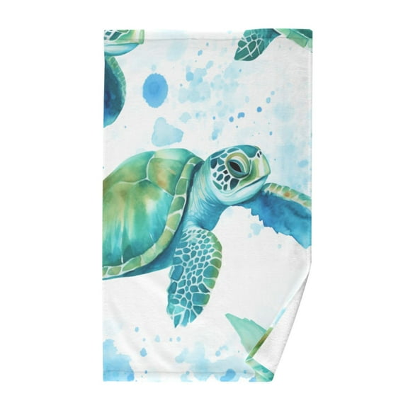 Turtles in Ocean Cotton Face Towels Soft Hand Towel Absorbent Bathroom Towel for Kitchen Hotel Decoration