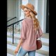 thumbnail image 5 of Blusas Elegantes e Informales para Mujer, Camisetas de 3/4 con Cuello en V y Mangas Enrollables. Rosa Grisáceo L, 5 of 10