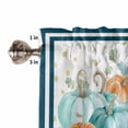 thumbnail image 5 of Valances for Windows Orange Teal Blue Pumpkin Rod Pocket Cafe Window Treatments Valance Curtains for Kitchen Bathroom Laundry Basement Windows 60"x18", 5 of 6