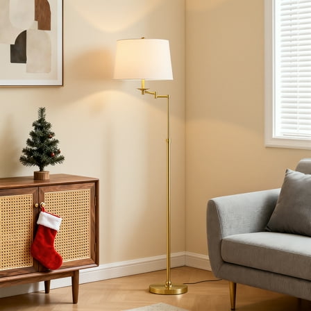 KAWOTI Adjustable Floor Lamp with Swing Arm, 3Way- Dimmable Standing Floor Lamp for Living Room Bedroom
