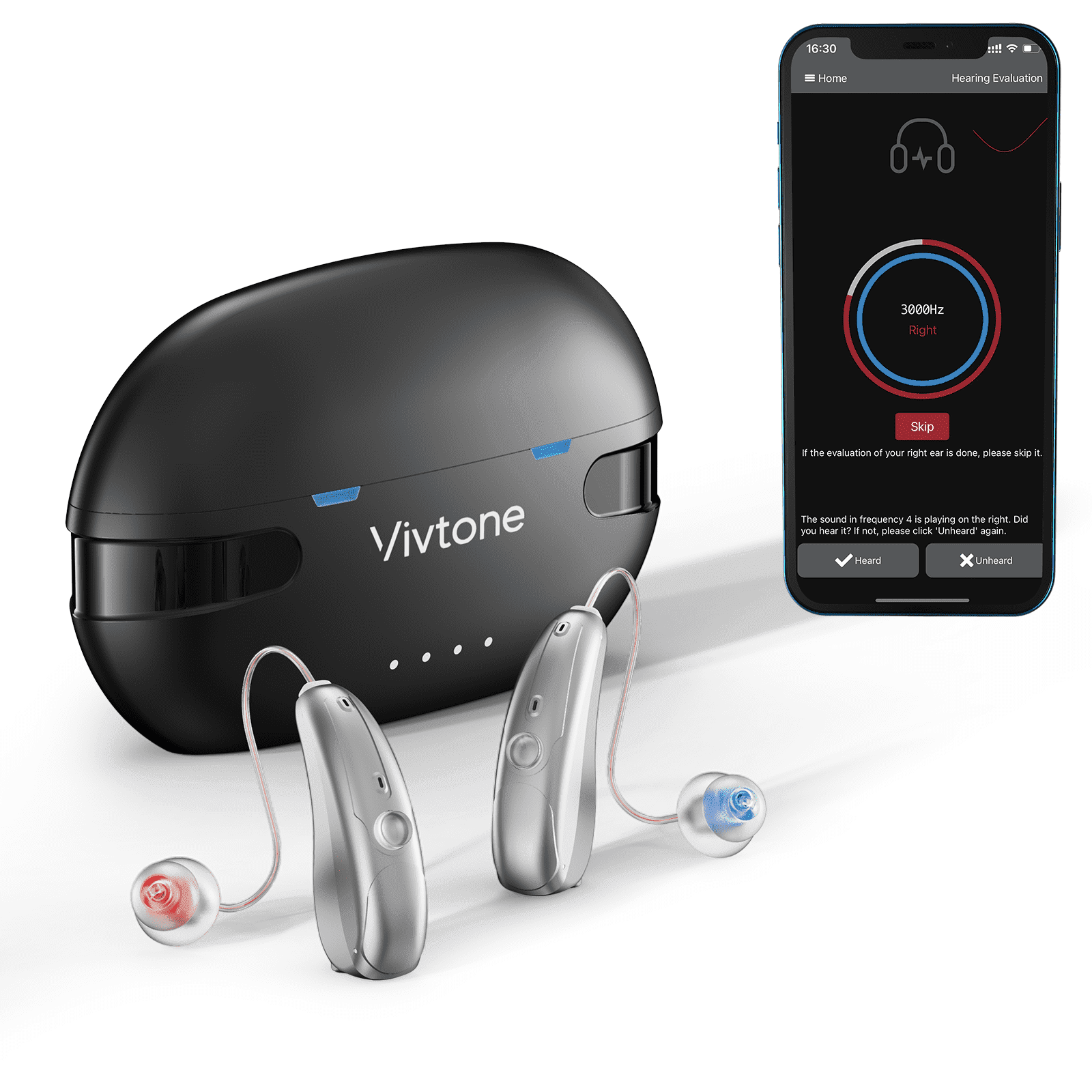 Vivtone Xpure Bluetooth Hearing Aids for Seniors, Rechargeable OTC Digital Hearing Aids with App Control, Pair
