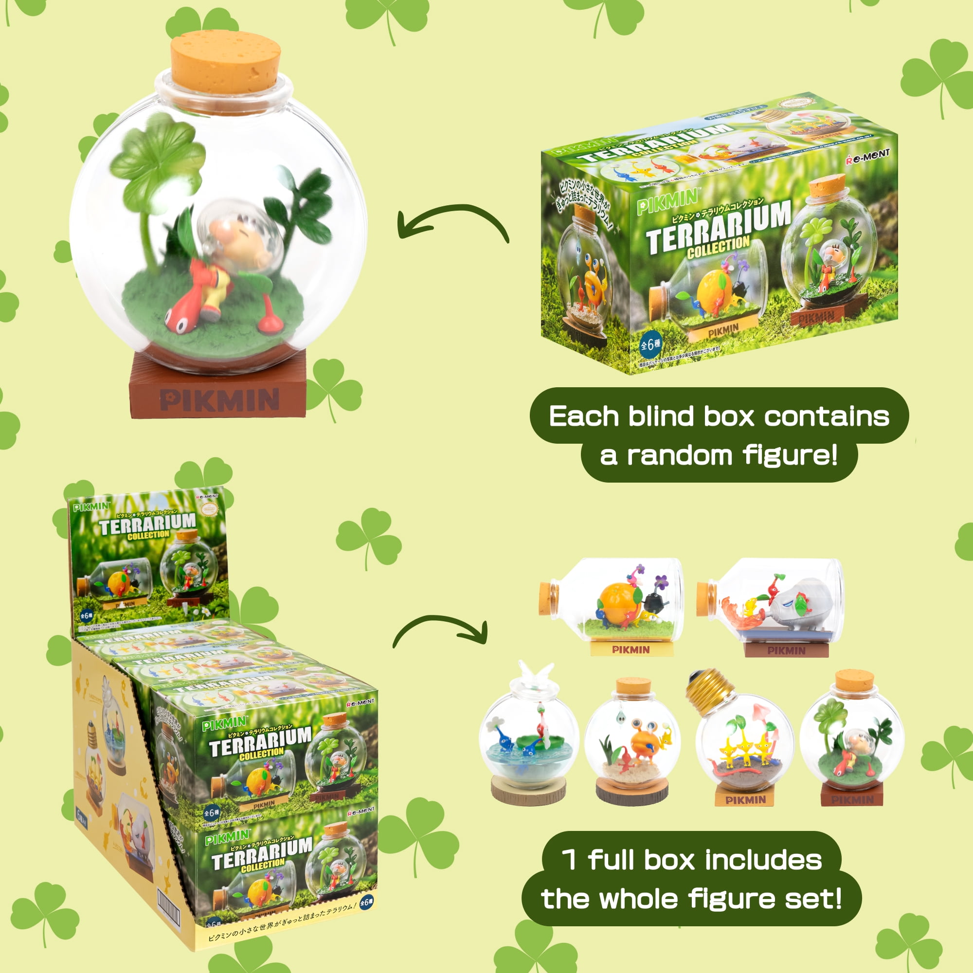 Hamee RE-MENT Pikmin Blind Box Miniature Figure Set for Birthday Gift, Party Favor, Collectible Toy (Pikmin Terrarium Collection) – 1 Pc. Mystery Box