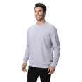 thumbnail image 3 of Zfeel Men's Crewneck Sweatshirt, Long Sleeve Cotton and Poly Blend Pullover Fleece, Charcoal, M, 3 of 5