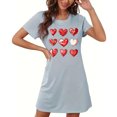 thumbnail image 3 of HomeGardon Women's Sleepwear Nightgowns for Women,Fashion Print Medium Length Dress Oversized Short Nightgown Fashion Chest Print Short Sleeve Nightdress,S-XXL, 3 of 4