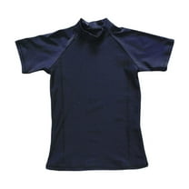 LNMQLPDBS Boys Swimsuit Short Sleeve Rashguard Solid Color High Neck Swimsuit Quick Dry Tops for Summer Toddler Boy Bathing Suit Beach Children's Swimsuit Spa Swimwear ﻿