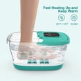 thumbnail image 4 of Tawom Collapsible Foot Spa Bath with Heat and Massage Rollers  Bubble, Pedicure Foot Spa Red Light & Temperature Control,Foot Soak Tub for Home, Blue, 4 of 11