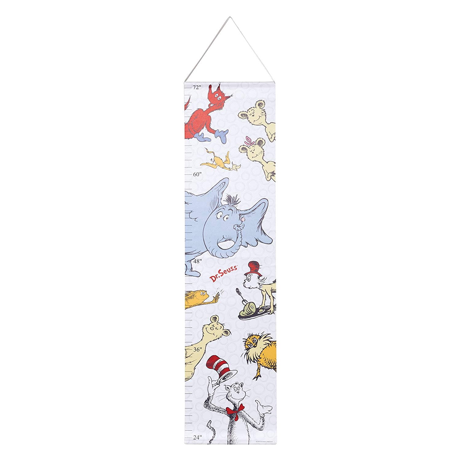 Dr Seuss Friends Canvas Growth Chart Blue Red Yellow Gray White Dr Seuss Whimsical Characters By Trend Lab Walmart Com