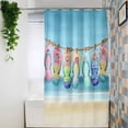 thumbnail image 4 of Shower Curtains for Bathroom-36"x72",Summer Beach Colorful Flip-flop Waterproof Bath Curtain Grommet Shower Curtain Set with Hooks,Seasonal Coastal Vacation Washable Bath Accessories, 4 of 7