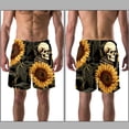 thumbnail image 3 of luoweisi Men's Beach Shorts Quick Dry Swim Trunks with Mesh Lining Sunflower Skull XL, 3 of 5