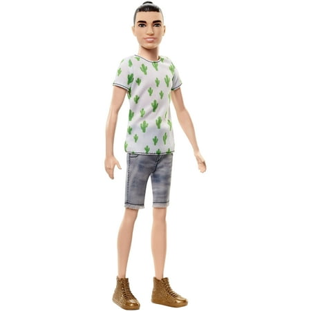 Barbie Fashionistas Ken Doll with Man Bun Wearing Cactus-Print